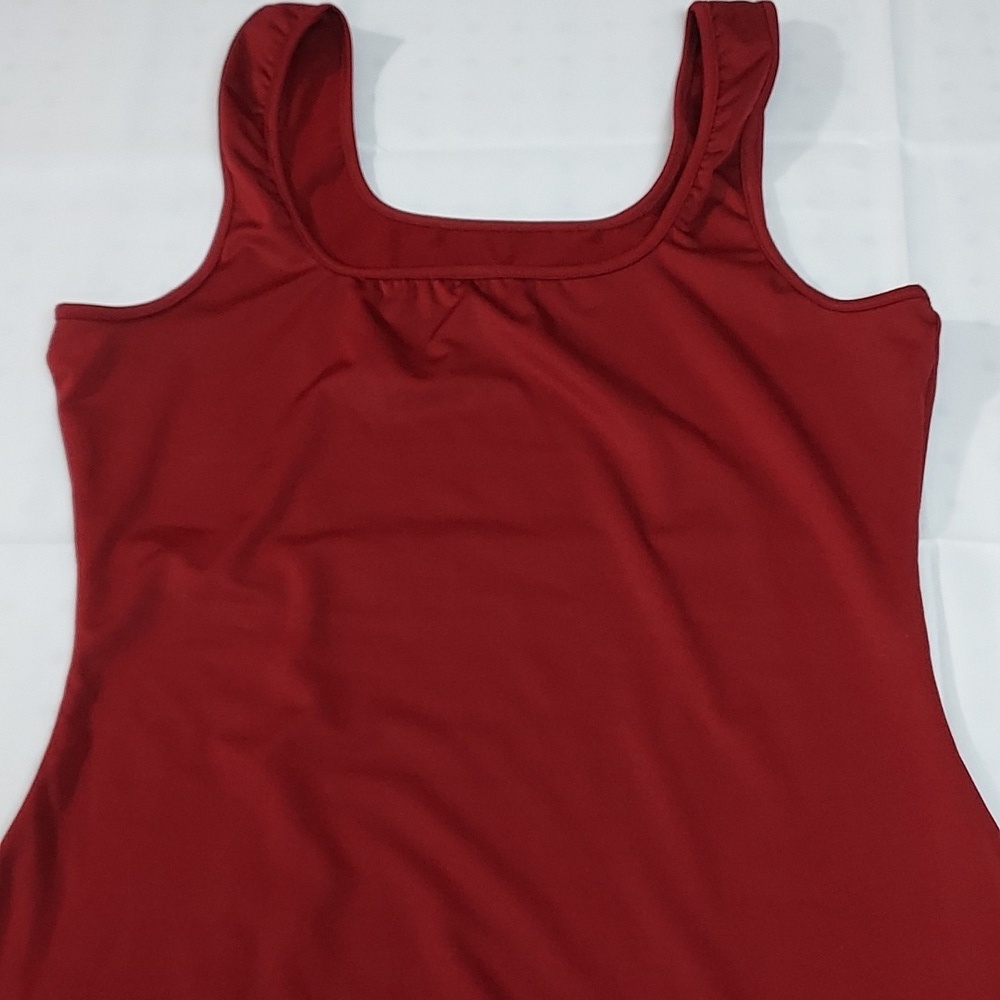 NWT Chicos Travelers Elegant Red Lace Overlay with Dress Cherry Color Sz 2 - Picture 13 of 15